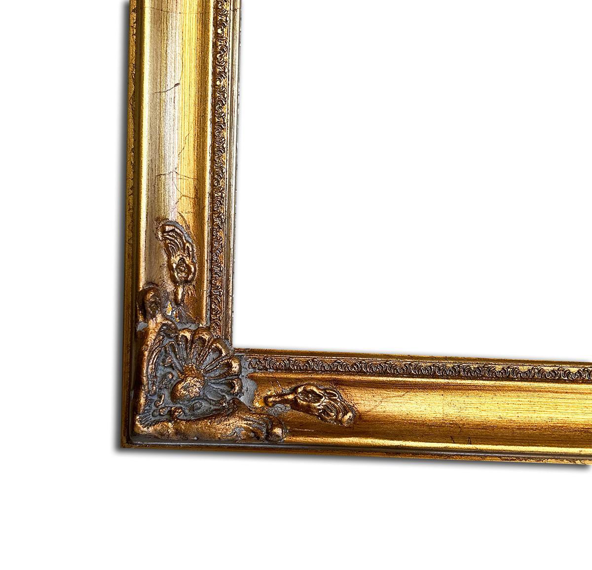 40x50 cm or 16x20 ins Wooden frame in golden color