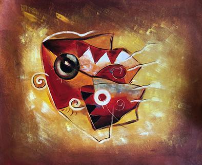 Abstract, 50x60 cm oil painting on canvas