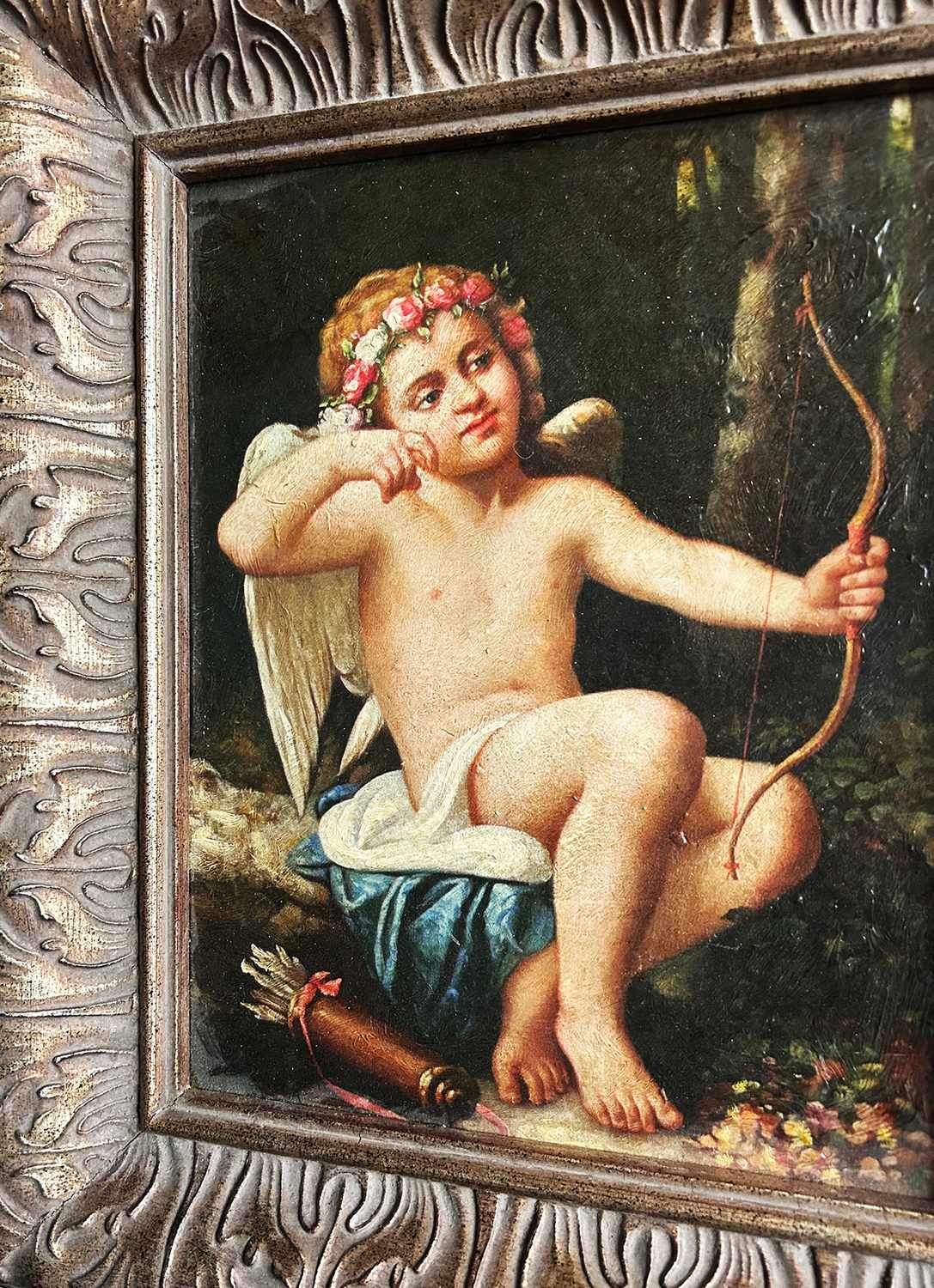 Angel-Cupic, oil painting on wooden pannel