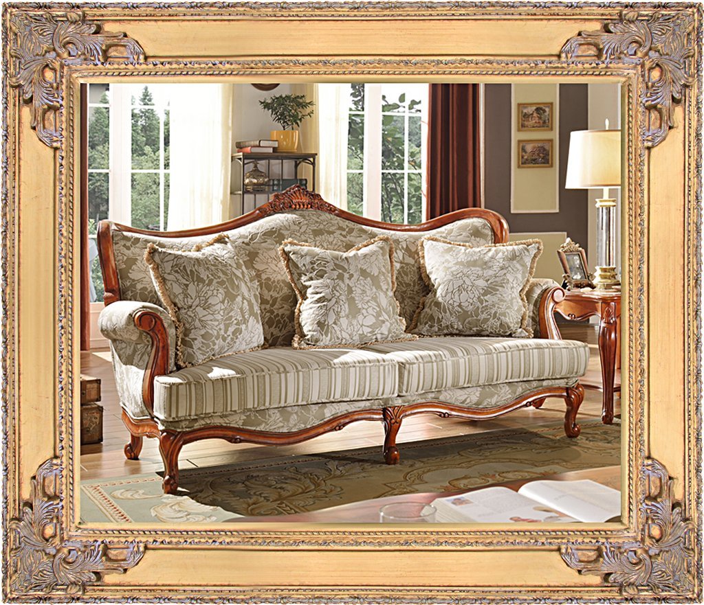 Beveled mirror in solid wood, 70x80 cm