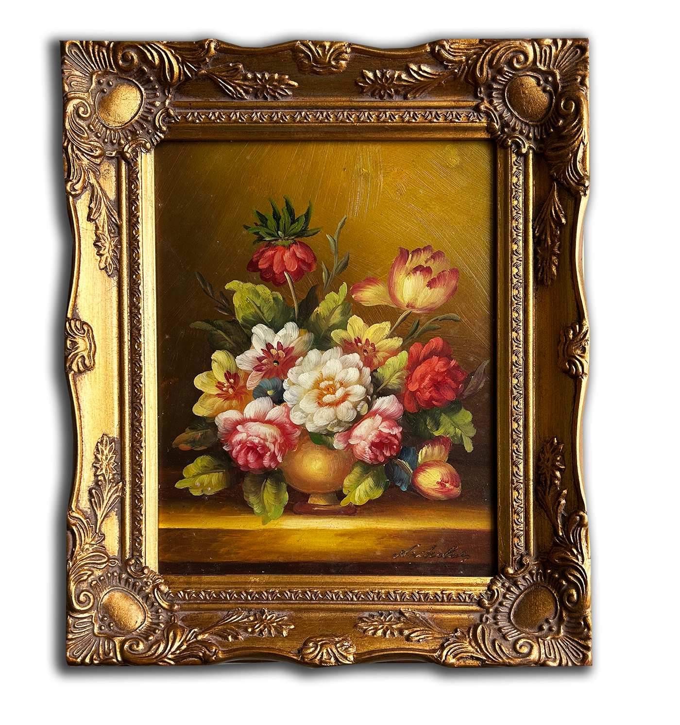 Flowers, hand-painted 28x33 cm eller 11x13 ins