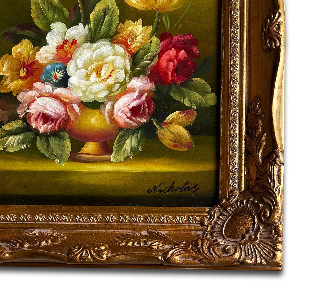 Flowers, hand-painted 28x33 cm eller 11x13 ins