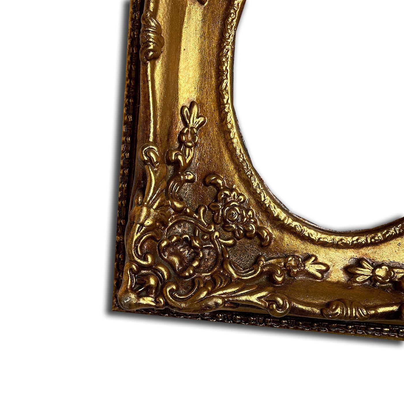 Flowers painting with fantastic frame, inner size 20x25 cm