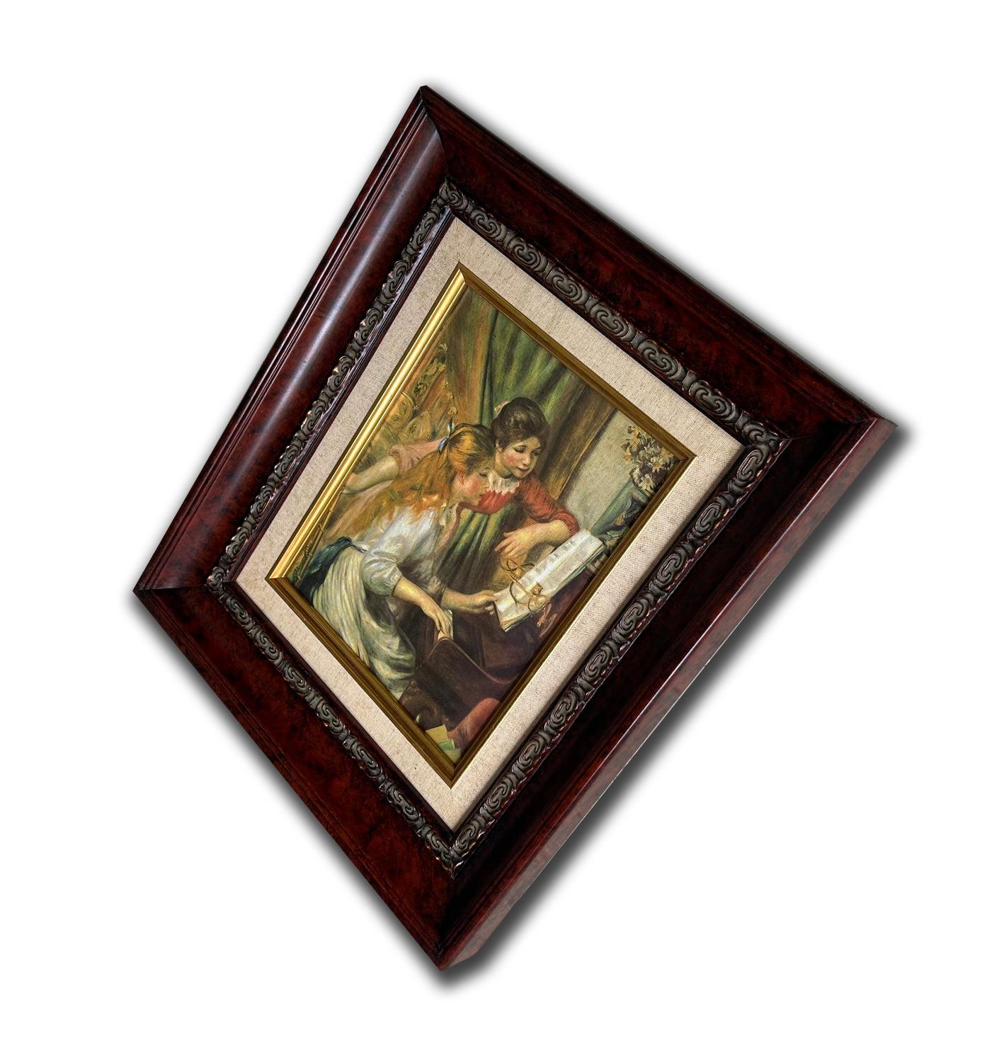 Girls at the Piano efter Pierre Renoir, 35x40 cm eller 14x16 ins