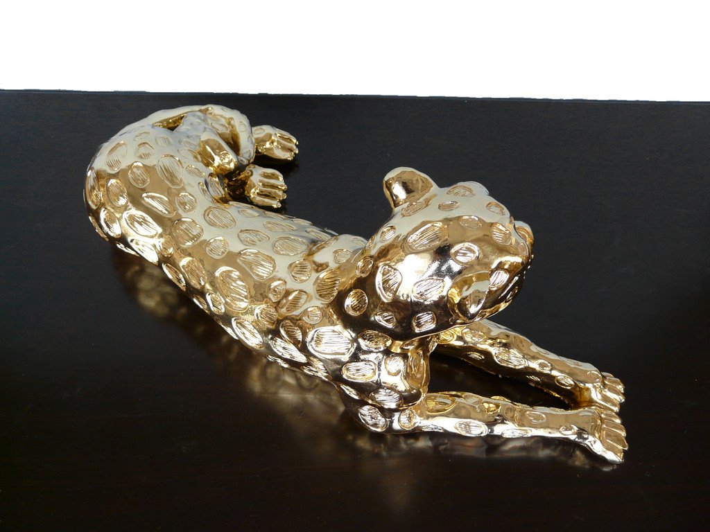 Golden leopard, sculpture 53x20x15 cm