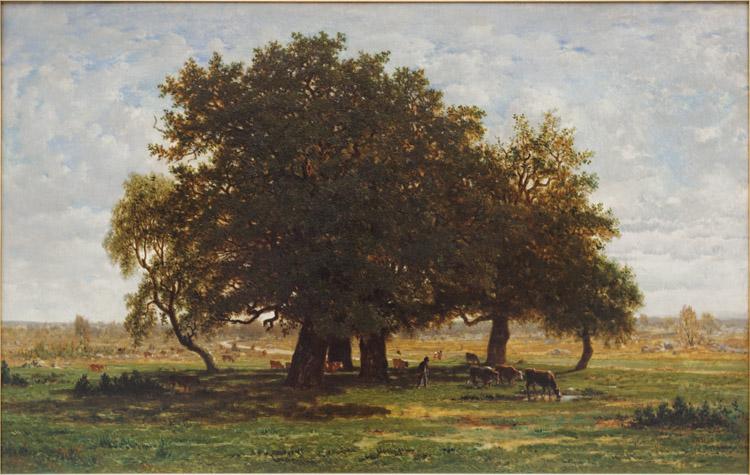 Group of Oaks at Apremont,Theodore Rousseau,60x40cm