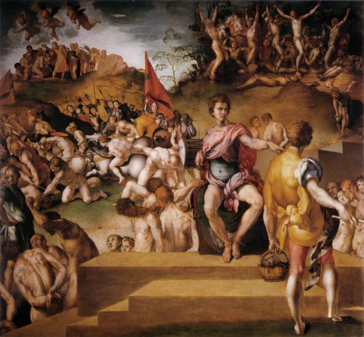 Martydom of St.Maurice and the Theban Legions,Pontormo,50x50cm
