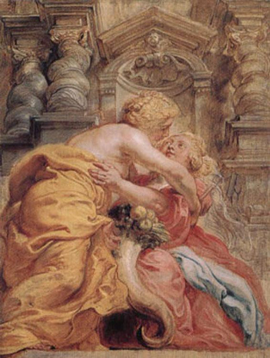Peace and Plenty Embracing, Peter Paul Rubens,50x40cm