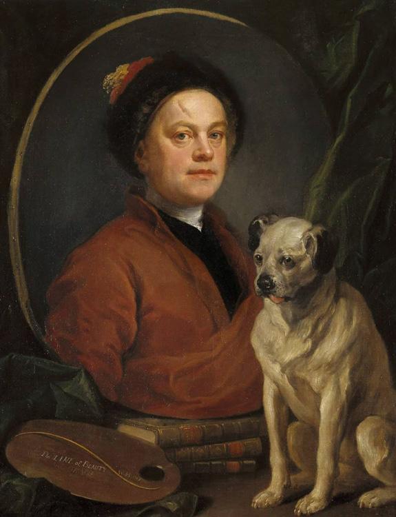 Self-Portrait with a Pug,William Hogarth,50x40cm