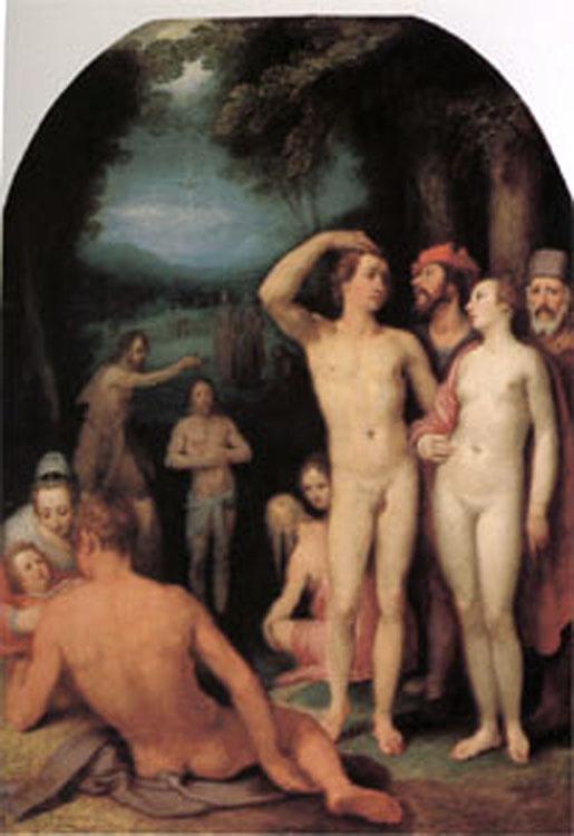 The Baptism of Christ, Cornelisz van Haarlem,60x40cm