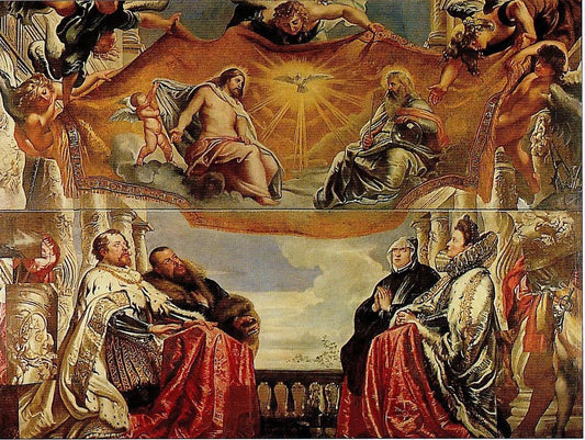 The Gonzaga Family Adoring the Trinity, Peter Paul Rubens, 60x50 cm
