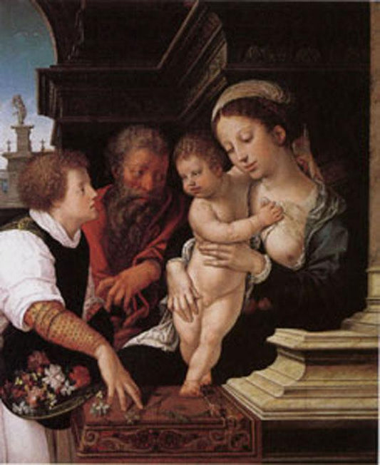 The Holy Family, Barend van Orley, 60x50cm