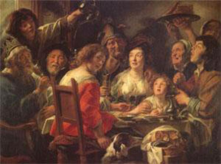 The King Drinks Celebration of the Feast,JORDAENS Jacob