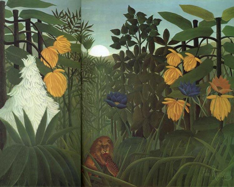 The Lion's Meal, Henri Rousseau, 50x40 cm