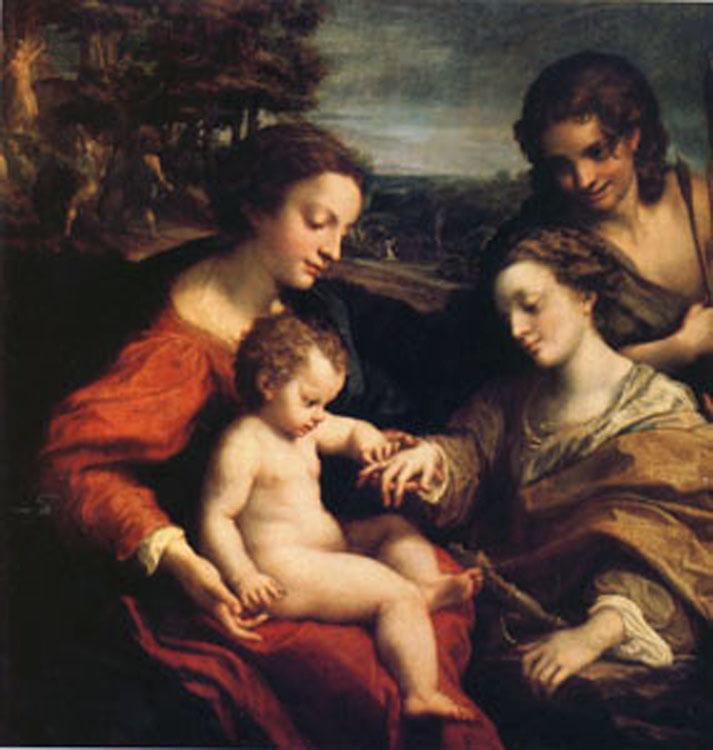 The Mystic Marriage, Correggio, 50x50 cm