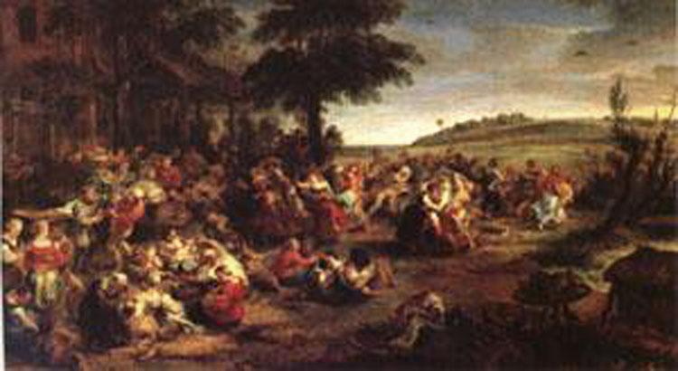 The Village Wedding,Peter Paul Rubens,80x40cm