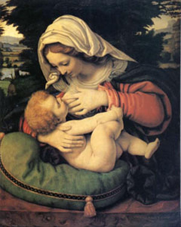 The Virgin with the Green Cushion, Andrea Solario