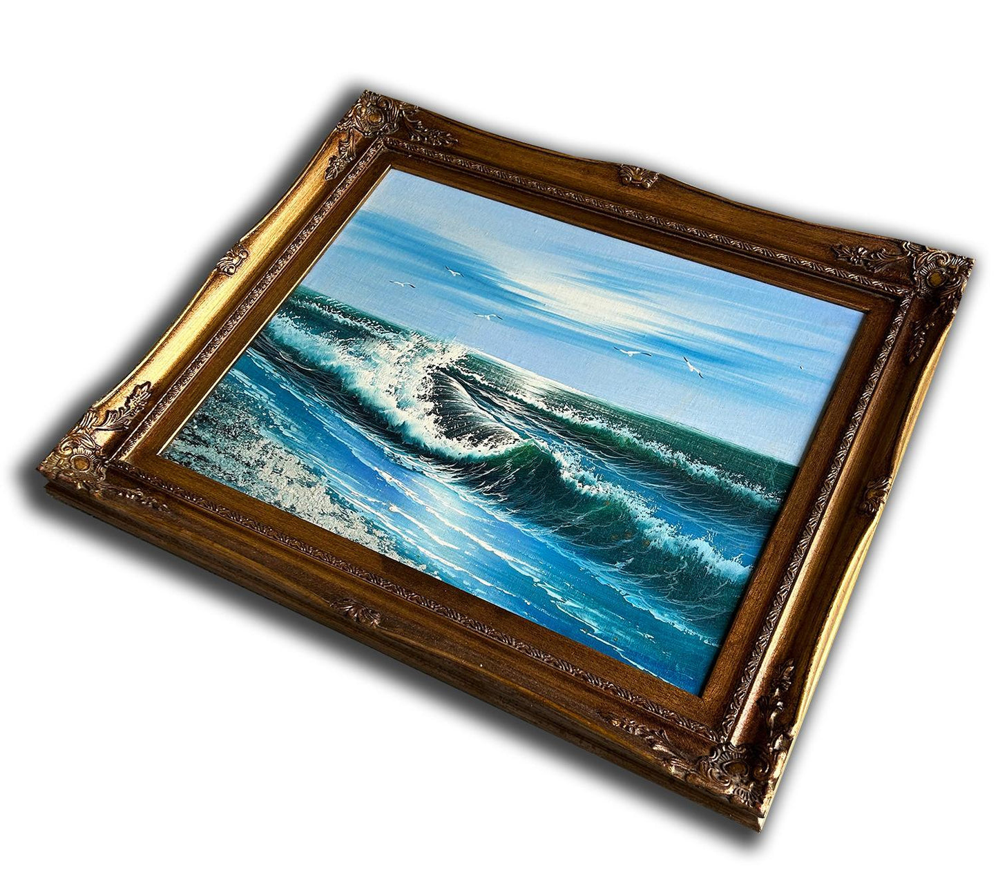 The sea, hand-painted oil painting, 54x64 cm or 21x25 ins