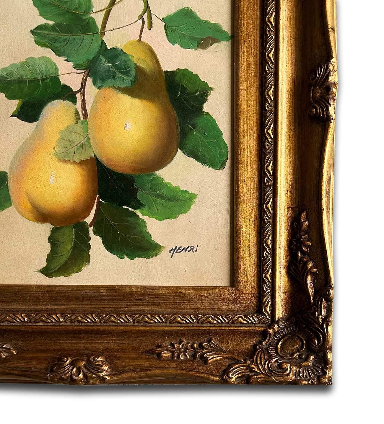 Two pears, hand-painted 34x39 cm eller 14x16 ins