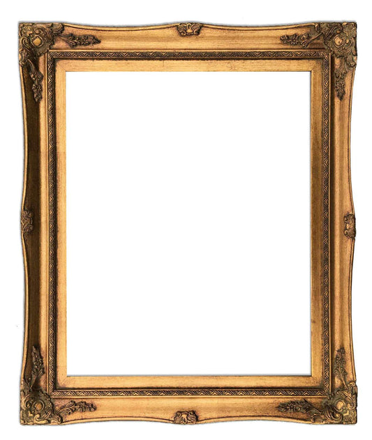16x20 ins or 40x50 cm, wooden frame in golden color