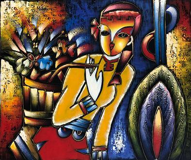 Abstract, 50x60 cm oil painting on canvas