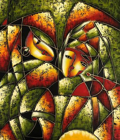 Abstract, 50x60 cm oil painting on canvas