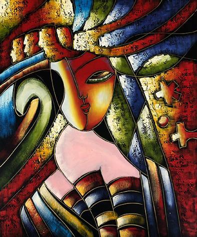 Abstract, 50x60 cm oil painting on canvas