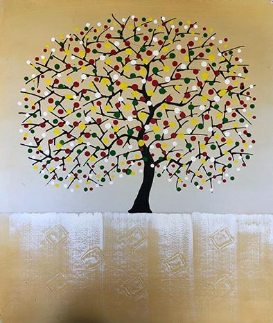 Abstract, 50x60 cm oil painting on canvas