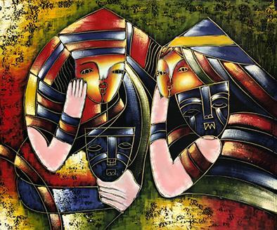 Abstract, 50x60 cm oil painting on canvas