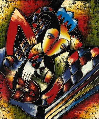 Abstract, 50x60 cm oil painting on canvas