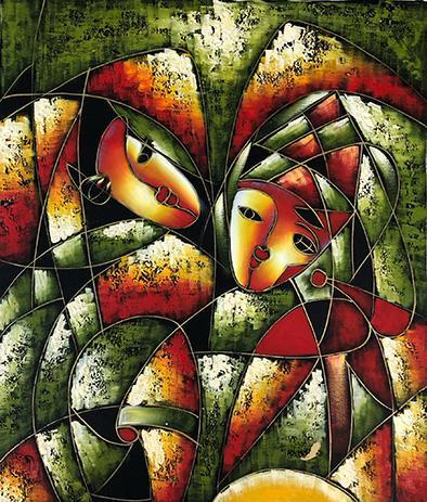 Abstract, 50x60 cm oil painting on canvas