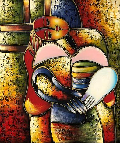 Abstract, 50x60 cm oil painting on canvas