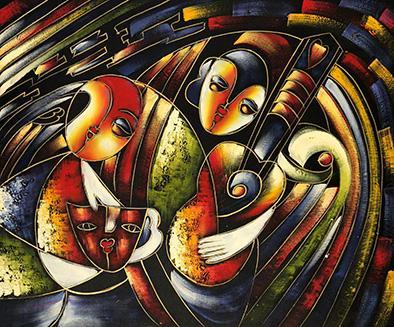 Abstract, 50x60 cm oil painting on canvas