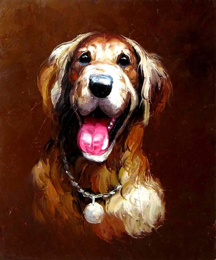 An dog oil painting on canvas