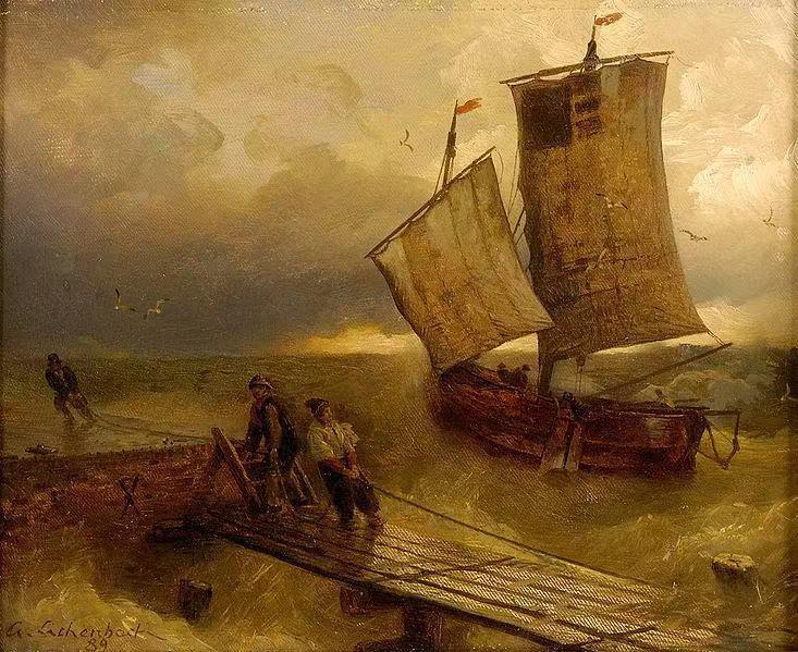 Anlandung der Fischerboote,Andreas Achenbach