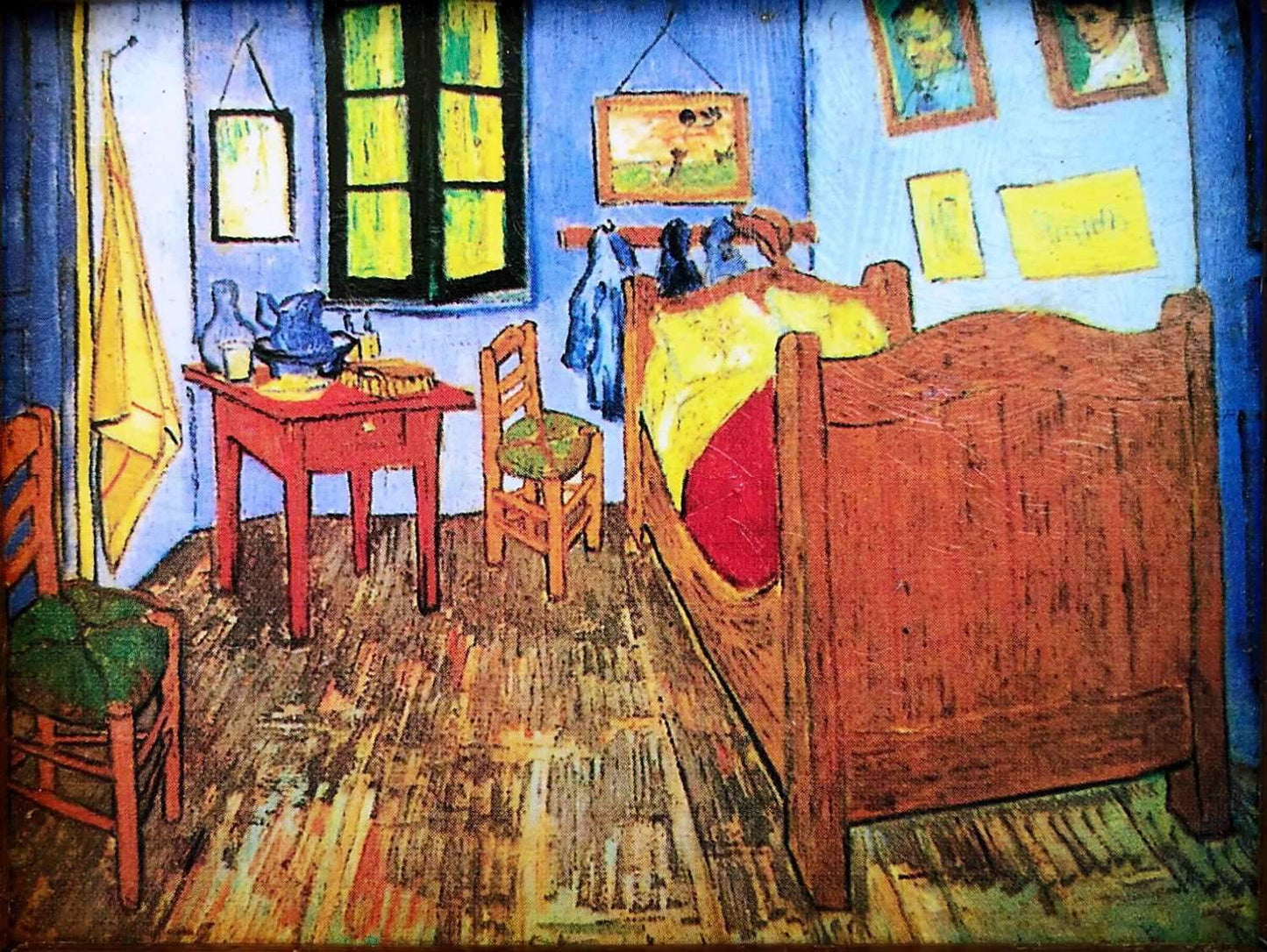 Bed room in Arles, Vincent Van Gogh, 7x9 cm