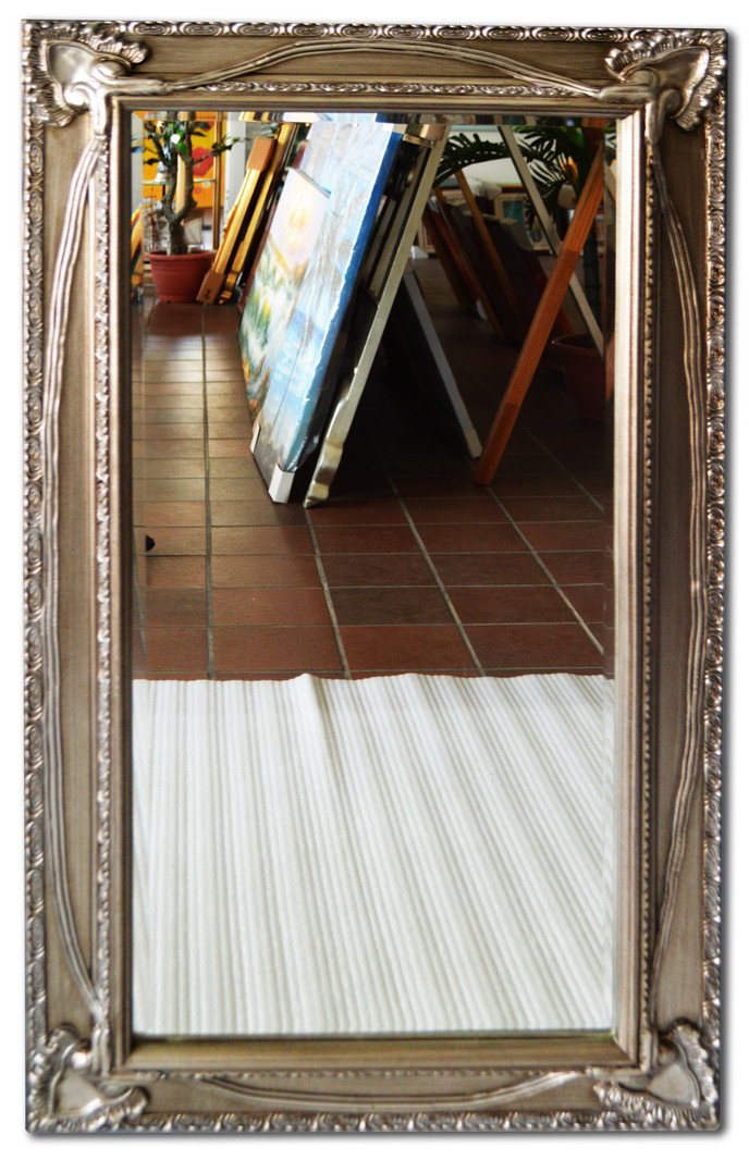 Beveled mirror in solid wood, 22x42 ins