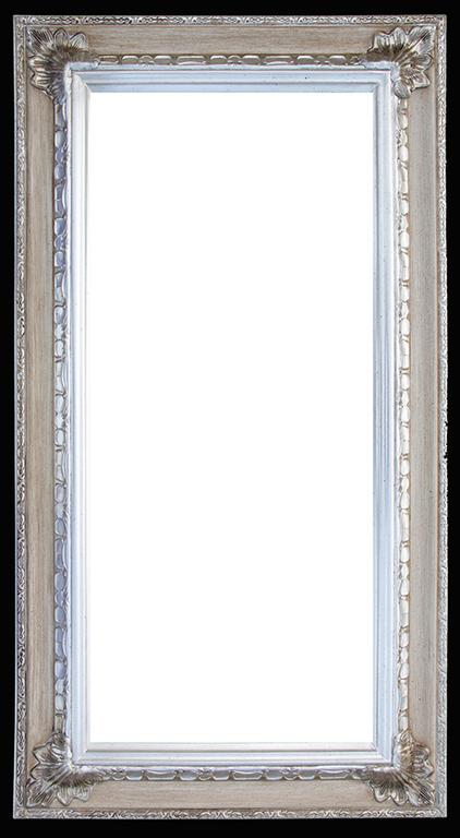 Beveled mirror in solid wood, 24x46 ins
