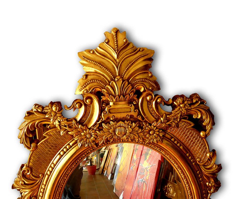 Beveled mirror in solid wood, 24x46 ins
