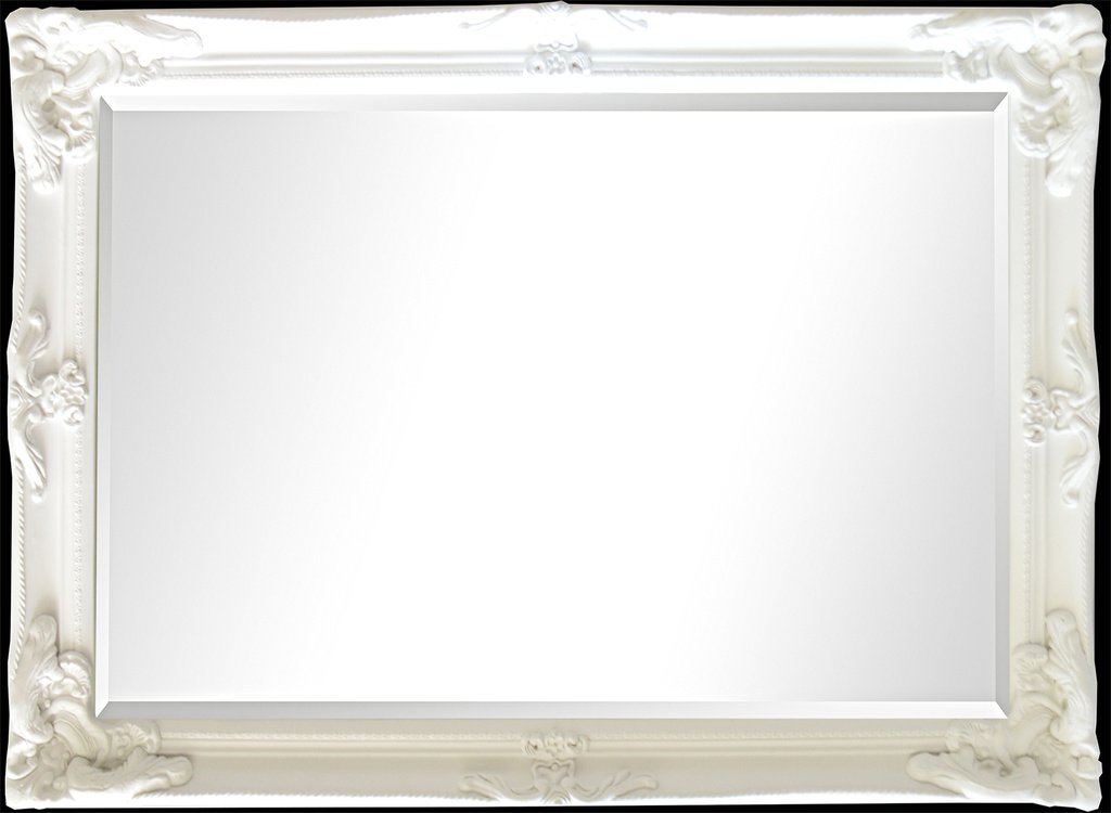 Beveled mirror in solid wood, 24x46 ins