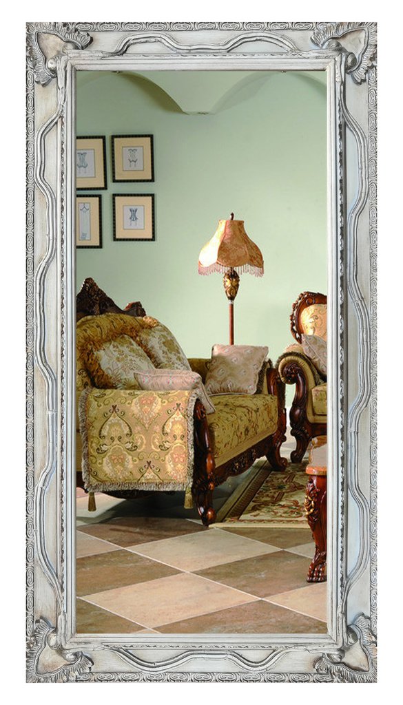 Beveled mirror in solid wood, 60x110 cm