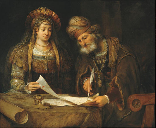 "Esther and Mordecai", Aert de Gelder