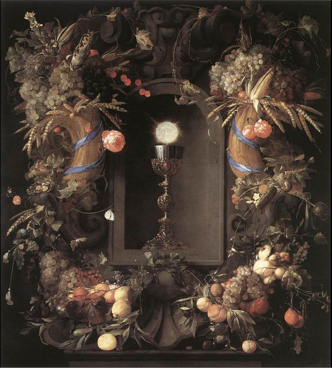Eucharist in Fruit Wreath, 1648, Jan Davidsz. de Heem