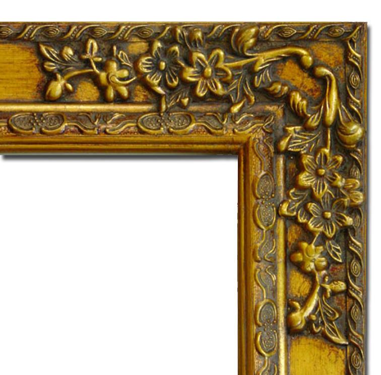 Golden frame with mirror, inner size 50x60 cm