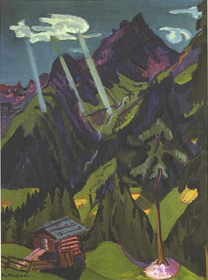 Landscape in Graubünden with Sun Rays, Ernst Ludwig Kirchner