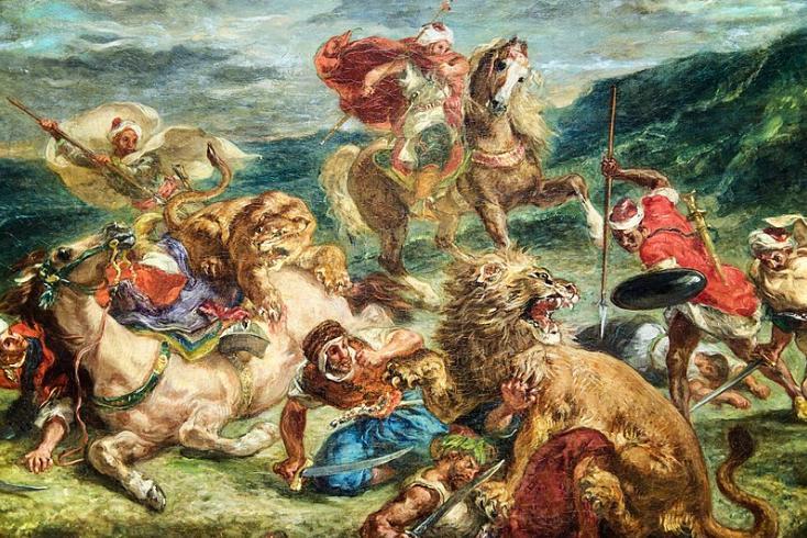Lion Hunt Ferdinand Victor Eugène Delacroix