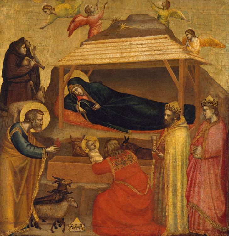 Nativity,Adoration of the Shepherds,GIOTTO di Bondone,50x50cm