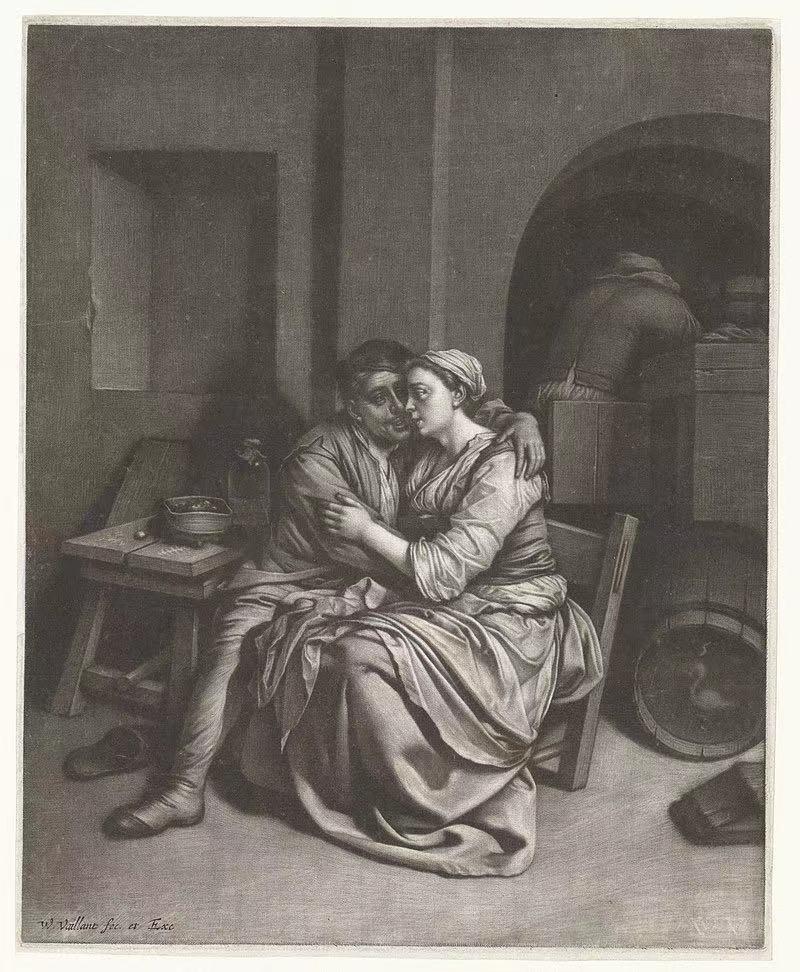 Paar in omhelzing ,Cornelis Pietersz Bega