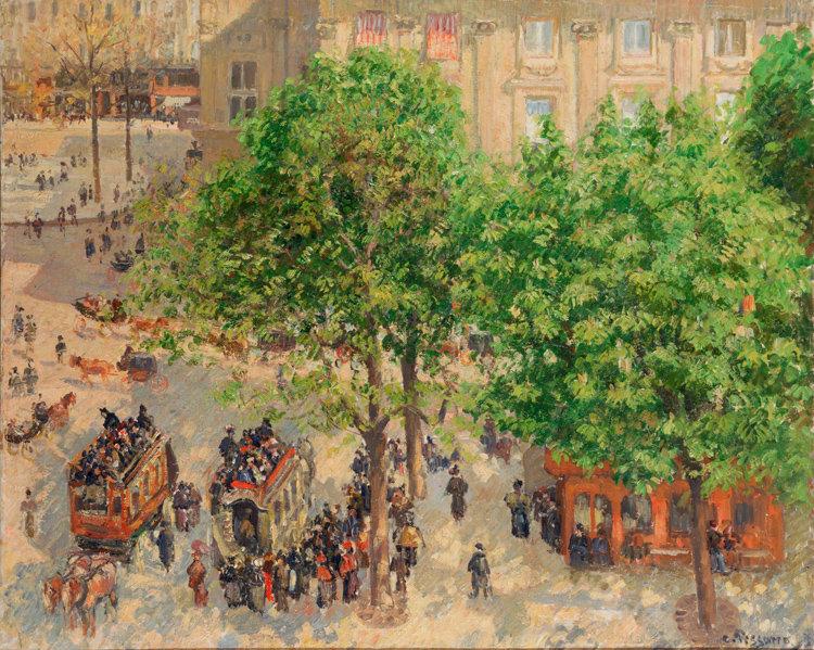 Place du theatre francais a paris,Camille Pissarro,50x40cm