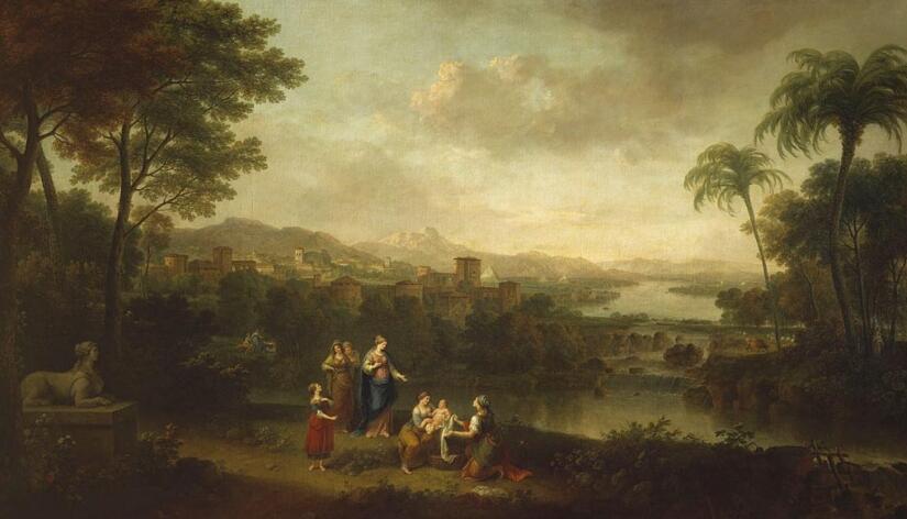 River Landscape with the Finding of Moses. 1768. Francesco Zuccarelli